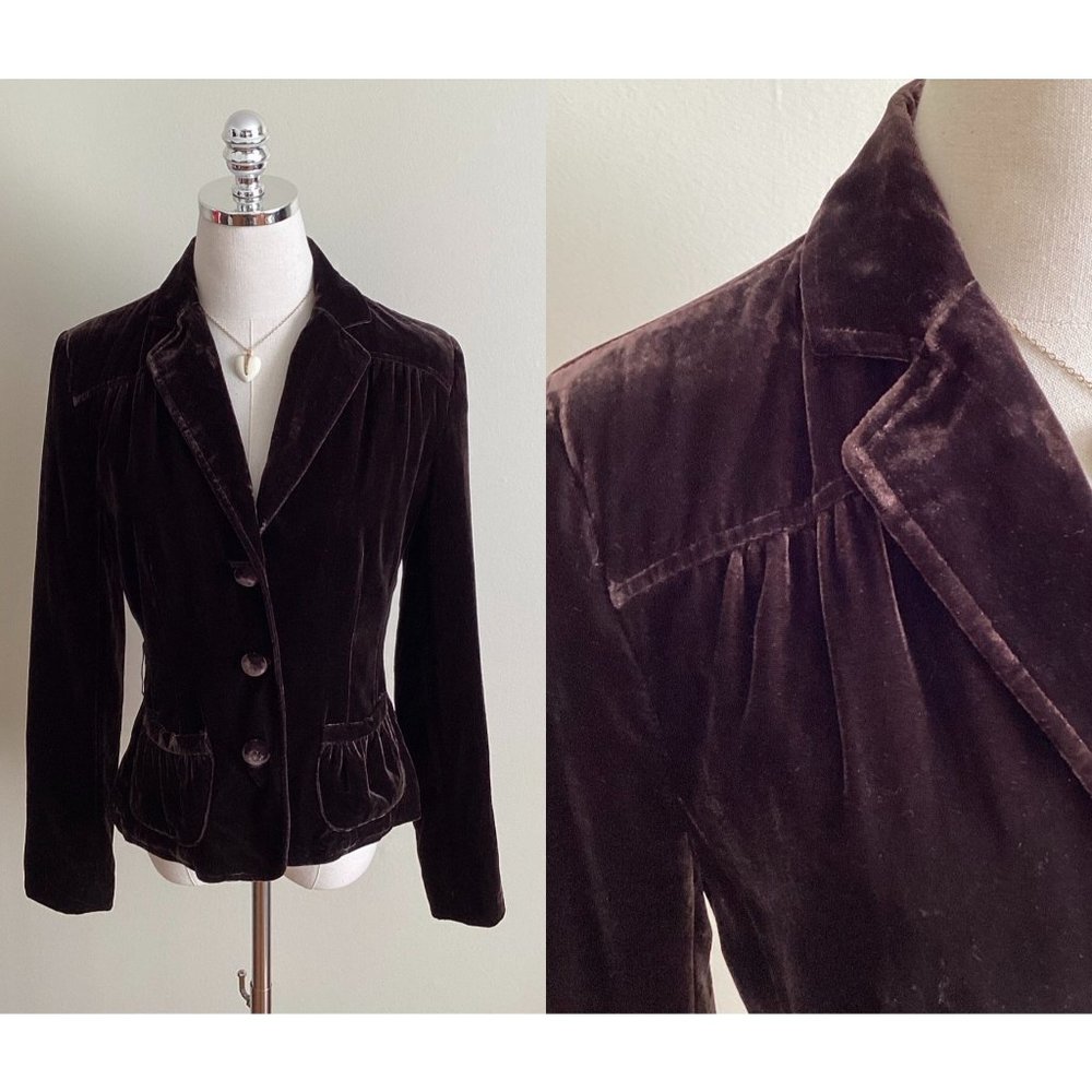Apt. 9 Chocolate Brown Velvet Blazer Jacket